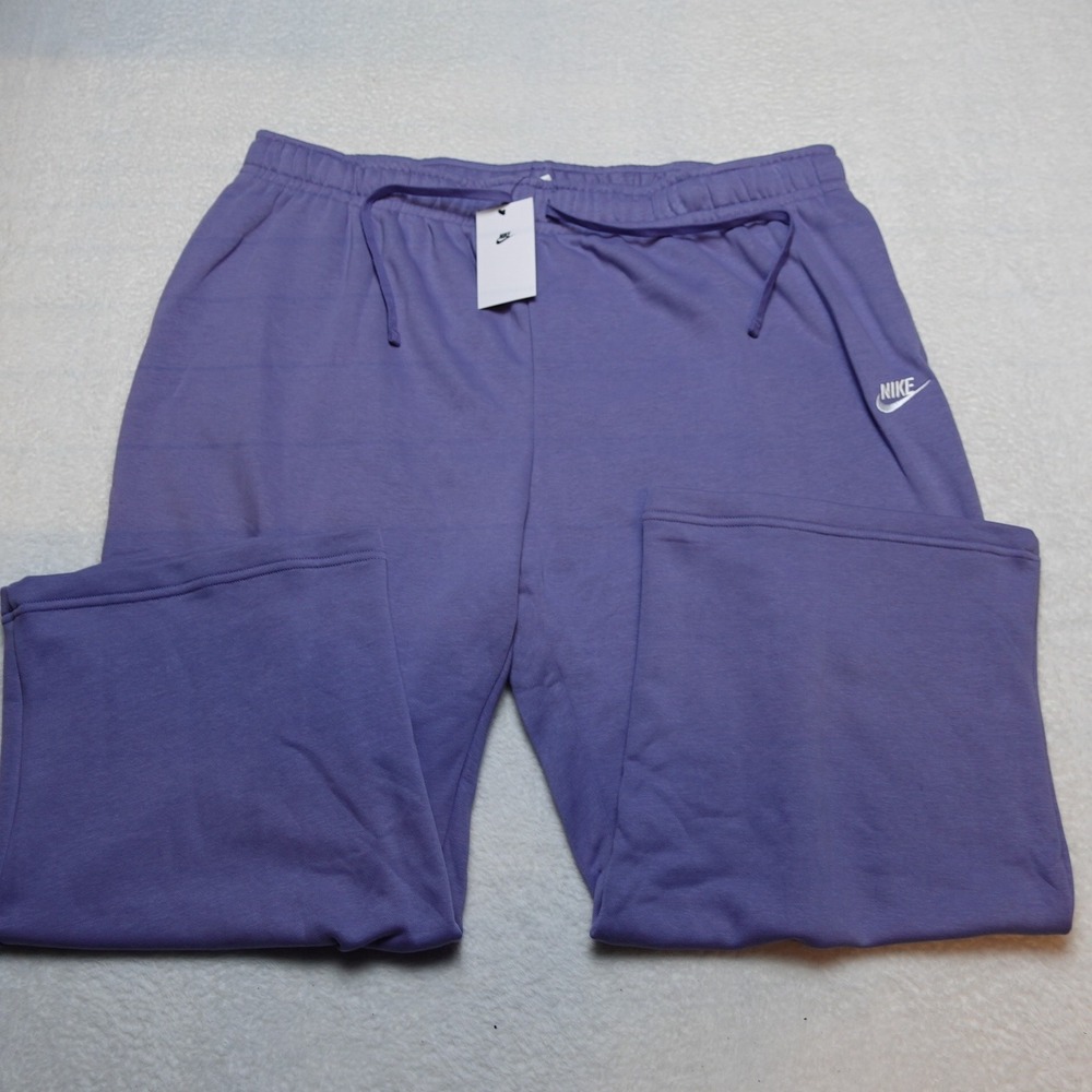 Nike Phoenix Fleece Womens Wide-Leg Sweatpants 3X Purple Cotton High Waisted